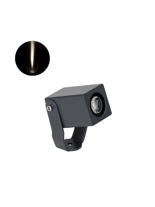GloboStar Treelighttreemaro Proiector LED Pentru Exterior 3W Cu Lumină Alb Natural IP67 Gri