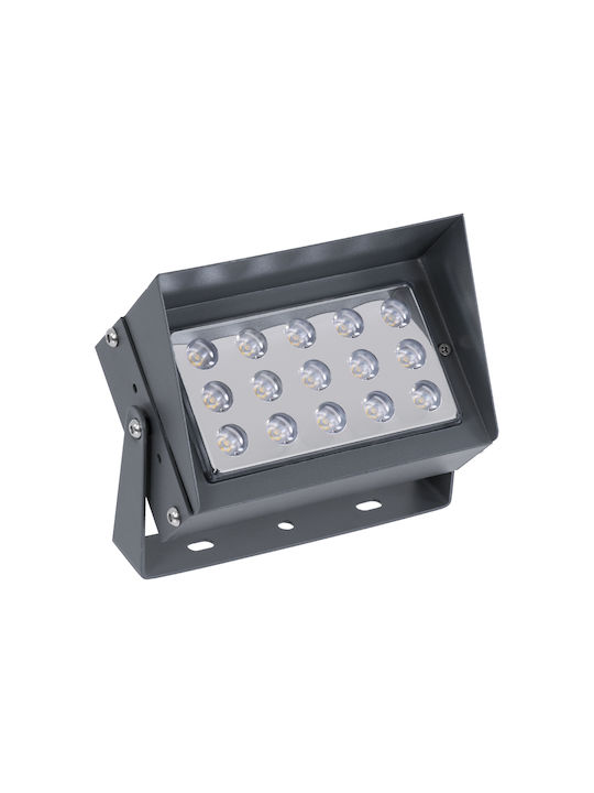 GloboStar Flood-kamy Lampă De Podea Pentru Exterior Mașină De Spălat Pe Perete 30W Cu Lumină Alb Natural IP65 Gri