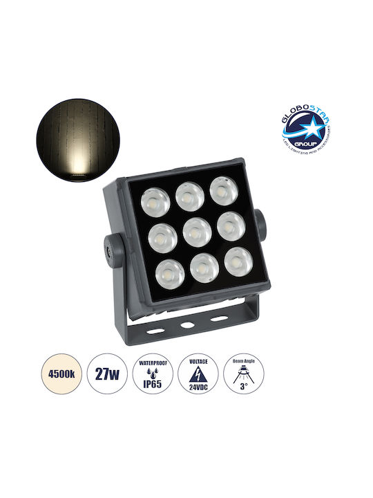 GloboStar Flood-Tiny Outdoor Floor Lamp LED Wall Washer 27W with Natural White Light IP65 Gray