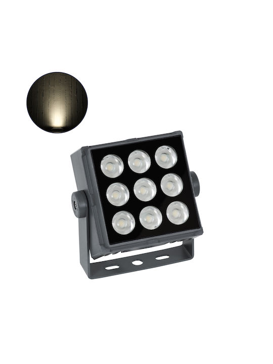 GloboStar Flood-Tiny Outdoor Floor Lamp LED Wall Washer 27W with Natural White Light IP65 Gray