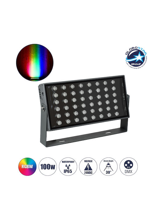 GloboStar Zana Outdoor Floor Lamp LED Wall Washer 100W RGBW IP65 Gray