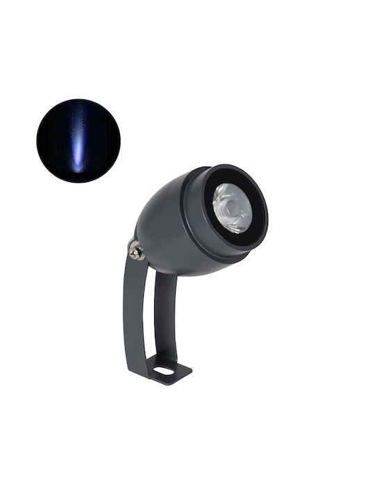 GloboStar Treelighttreegal Outdoor Projector Lamp 3W with Blue Light IP67 Gray