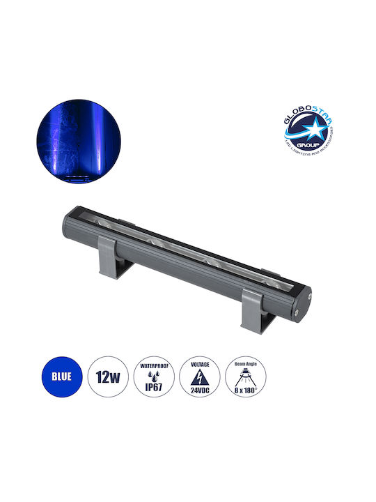 GloboStar Window-Bari Außenstehlampe LED Wall Washer 12W mit Blauem Licht IP67 Graue