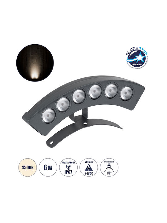 GloboStar Treelight Plante Outdoor Floor Lamp LED Wall Washer 6W with Natural White Light IP67 Gray