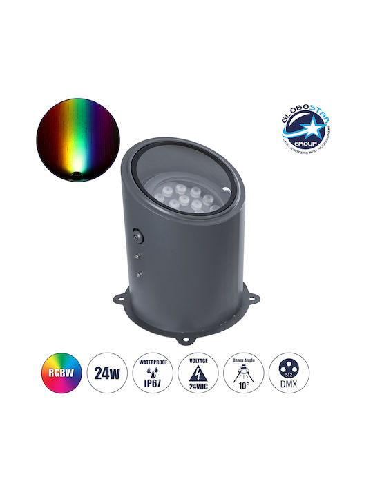 GloboStar Floodmilo Proiector LED Pentru Exterior 24W RGBW IP67 Gri