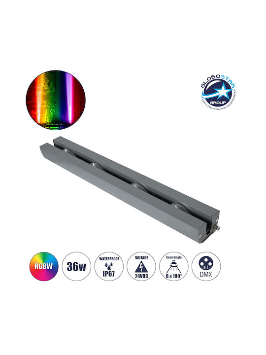 GloboStar Εξωτερικό Φωτιστικό LED Wall Washer 36W RGBW IP67 Γκρι