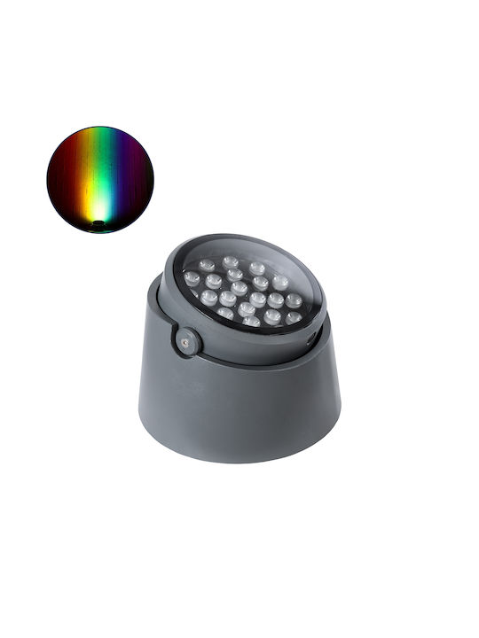 GloboStar Flood-Silo Außenstehlampe Projektor LED Außenbereich 36W RGBW IP67 Grau
