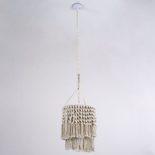 GloboStar Algeria Beige Boho Ceiling Pendant Light with Rope for E27 Socket 30x40x40cm