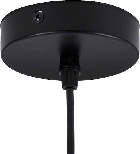 GloboStar Hamburg Pendant Light Black Ball with Socket E14, E.14 25x20x50cm