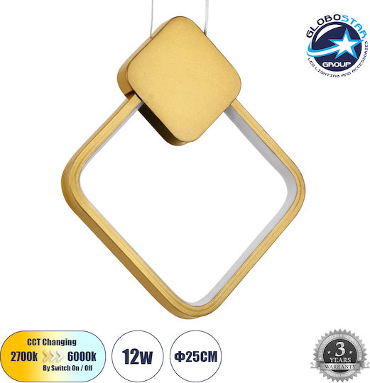 GloboStar Mary Gold LED Ceiling Light with Adjustable White Light 20x28.5cm