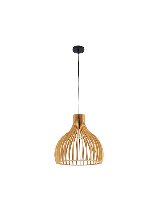 GloboStar Scandinavia Ceiling Light Beige Grid with E27 Socket 35x35x35cm