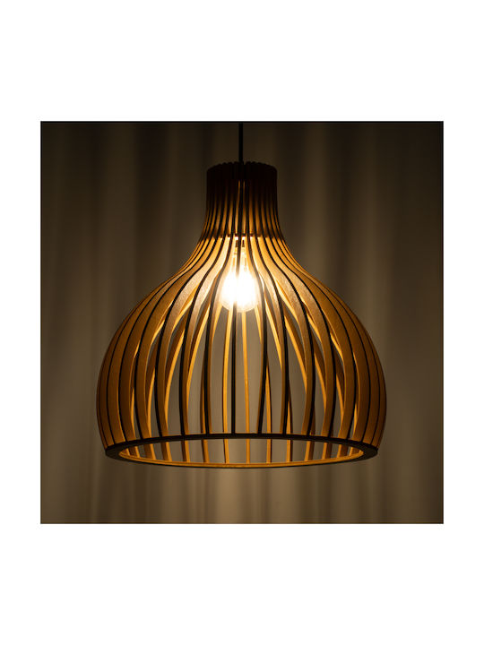 GloboStar Scandinavia Ceiling Light Beige Grid with E27 Socket 35x35x35cm