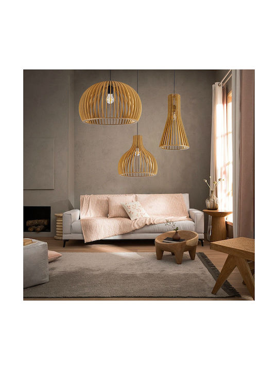 GloboStar Scandinavia Ceiling Light Beige Grid with E27 Socket 35x35x35cm