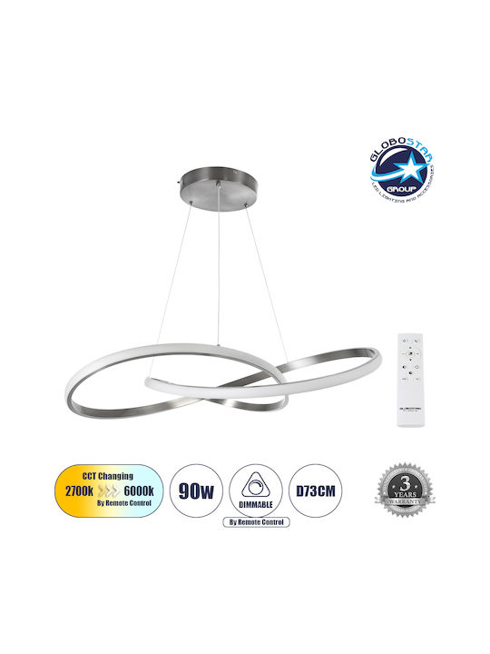 GloboStar Dexter Pendant Light Silver 73x73x16cm