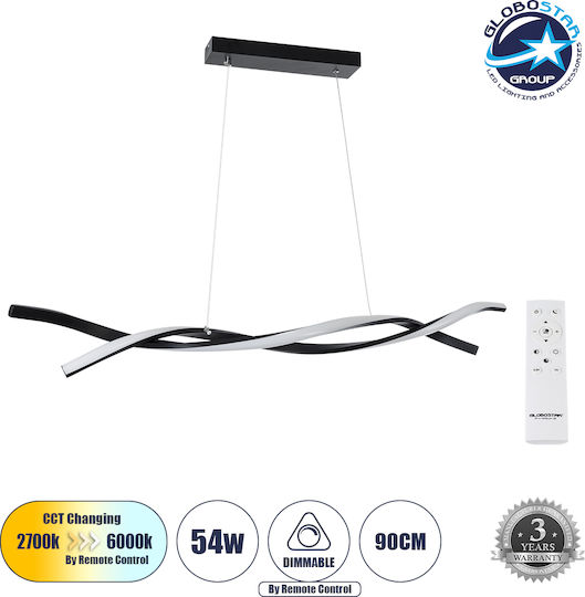 GloboStar Morales Pendant Light Black Rail 90x14x14cm