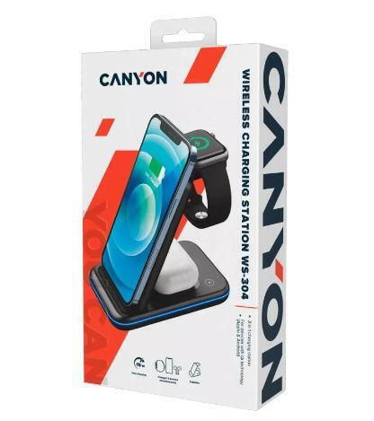 Canyon Ασύρματος Φορτιστής (Qi Pad) 15W Μαύρος (WCS-304)