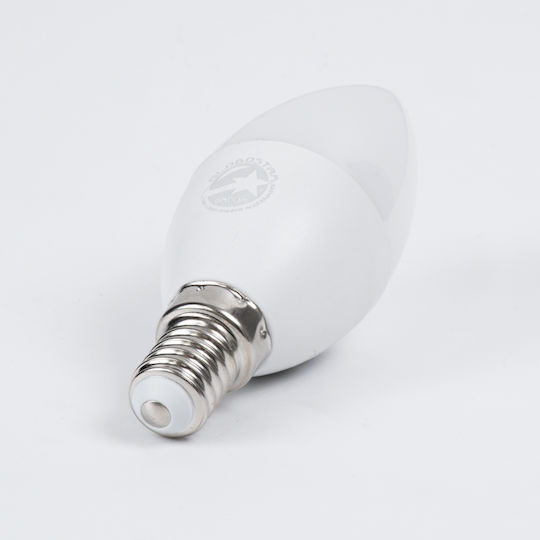 GloboStar LED Bulb 6W 100mm for Socket E14 and Shape C37 Natural White 678lm