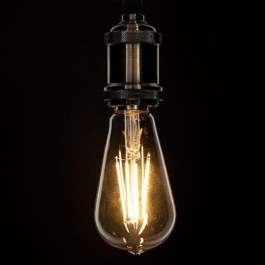 GloboStar Edison Retro LED Bulb 10W 145mm for Socket E27 and Shape ST64 Warm White 1100lm Dimmable