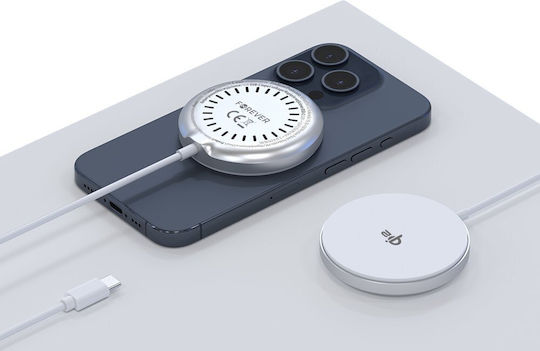 Forever Wireless Charger Qi Pad 15W Quick Charge 3.0 / Quick Charge 2.0 / Quick Charge 4.0 Silver