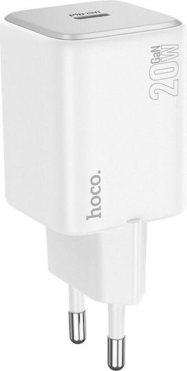 Hoco Зарядно без кабел с USB-C порт 20W Power Delivery Бял (N40)