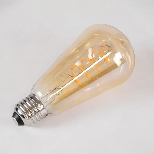 GloboStar LED-Lampe 6W 145mm für Fassung E27 und Form ST64 Warmes Weiß 490lm Dimmbar