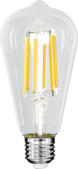 GloboStar LED Bulb 7W 145mm for Socket E27 and Shape ST64 Warm White 1470lm