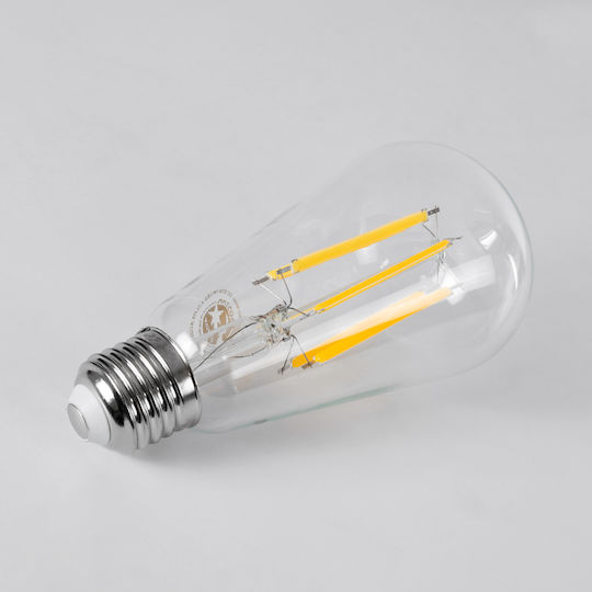 GloboStar LED Bulb 7W 145mm for Socket E27 and Shape ST64 Warm White 1470lm