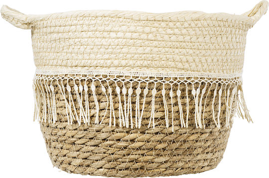 GloboStar MYKONOS Κασπώ Macrame Μπεζ με Βάση 25x25x19εκ.