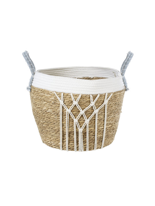 GloboStar Artificial Garden Sardinia Planter Macrame Beige with Stand 25x25x20cm.