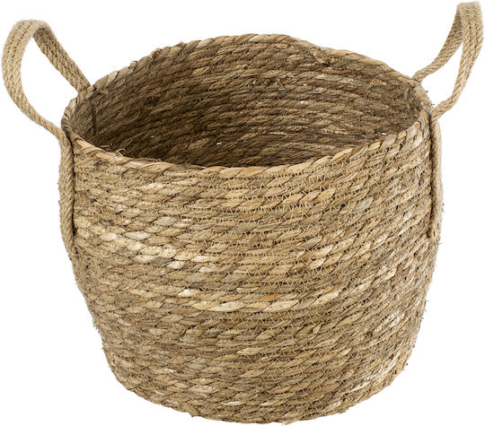 GloboStar PAROS Übertopf Korbweide Beige 29x29x25εκ.