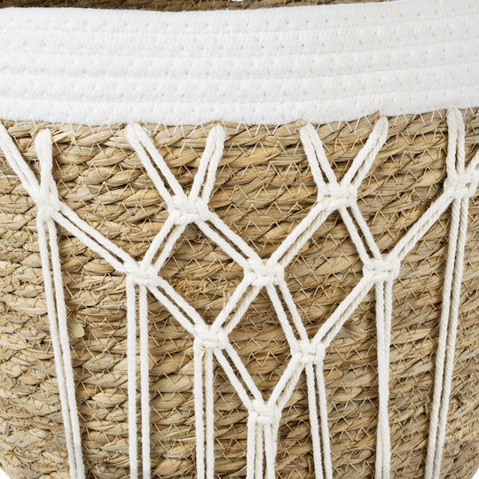 GloboStar Artificial Garden Sardinia Κασπώ Macrame Μπεζ με Βάση 25x25x20εκ.