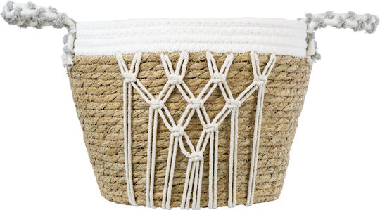 GloboStar Artificial Garden Sardinia Κασπώ Macrame Μπεζ με Βάση 25x25x20εκ.