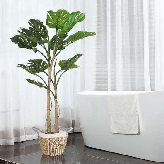 GloboStar Artificial Garden Sardinia Κασπώ Macrame Μπεζ με Βάση 25x25x20εκ.