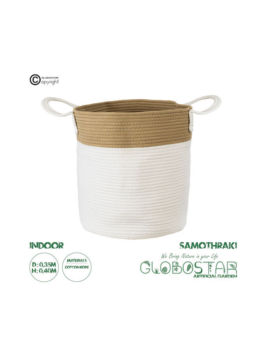 GloboStar Samothraki Κασπώ Υφασμάτινο Μπεζ με Βάση 35x35x40εκ.