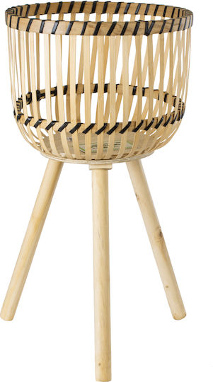 GloboStar Artificial Garden Folegandros Planter Wicker Beige with Stand 32x32x59cm.