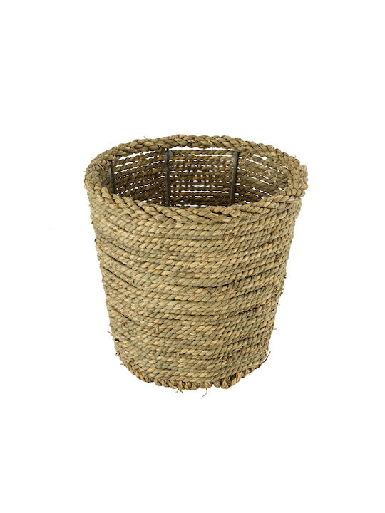 GloboStar Thassos Planter Wicker Beige 26x26x24cm.