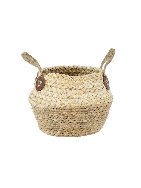 GloboStar Andros Planter Wicker Brown 18x18x21cm.