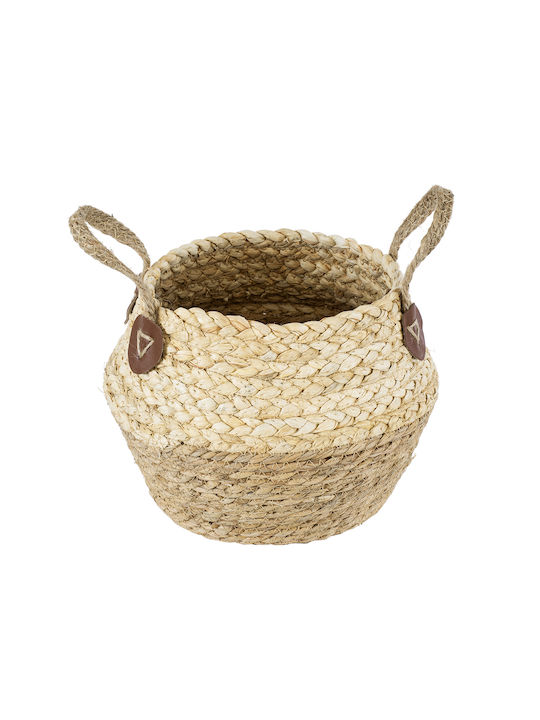GloboStar Andros Planter Wicker Brown 18x18x21cm.