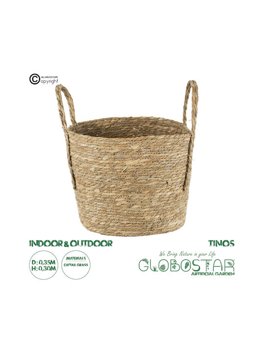GloboStar Tinos Planter Wicker Beige 35x35x30cm.