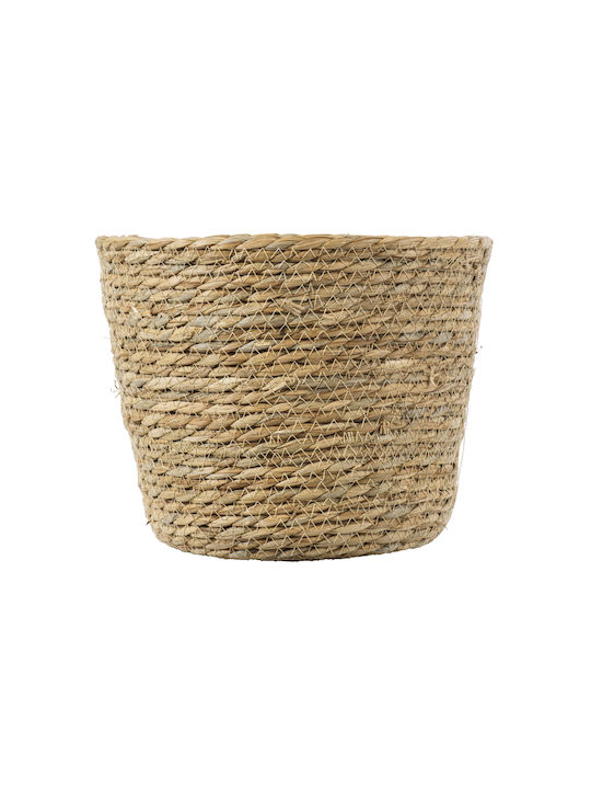 GloboStar Sifnos Planter Wicker Beige with Stand 25x25x15cm.