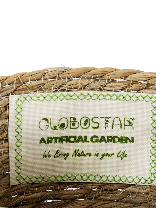 GloboStar Sifnos Planter Wicker Beige with Stand 25x25x15cm.