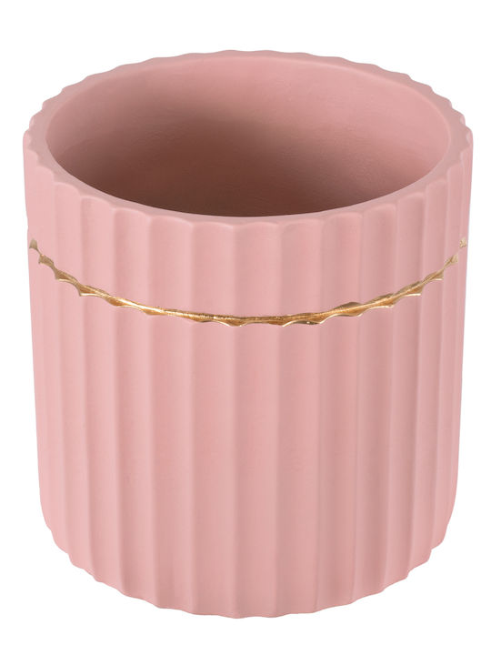 GloboStar Rethymno Planter Ceramic Rose Gold with Stand 17x17x17cm.