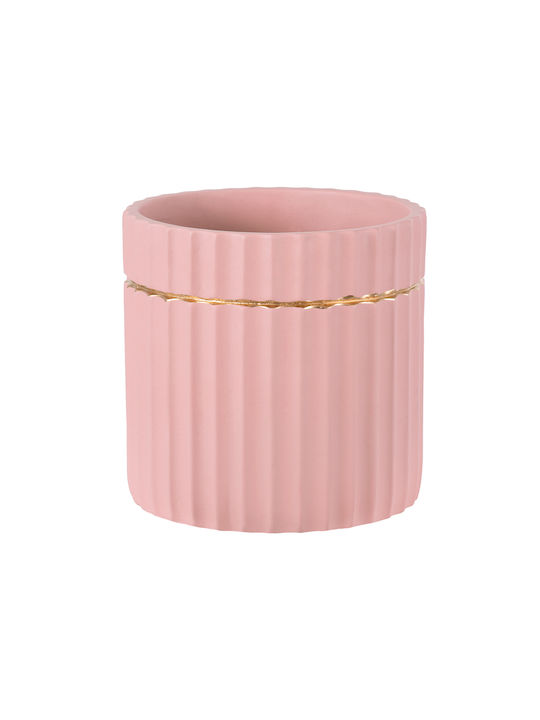GloboStar Rethymno Planter Ceramic Rose Gold with Stand 17x17x17cm.