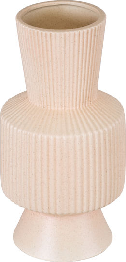 GloboStar Capri Planter Ceramic Beige with Stand 9.5x9.5x25cm.