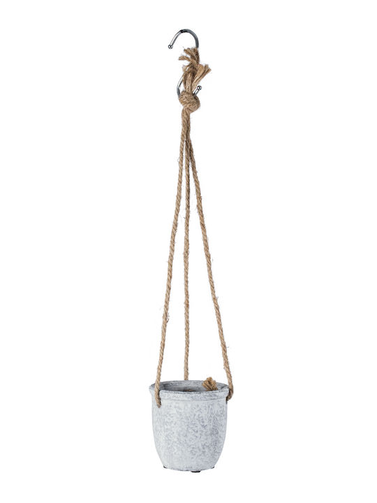GloboStar Scorpios Hängend Übertopf Keramik Gray 8.5x8.5x36εκ.
