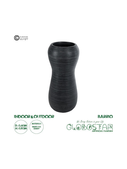 GloboStar Barrio Planter Polyester Black with Stand 40x40x93cm.