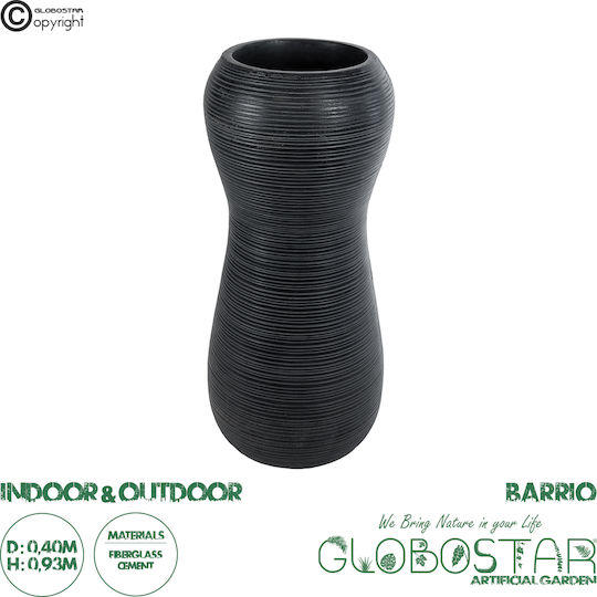 GloboStar Barrio Саксия Полиестер Черен Със стойка 40x40x93εκ.