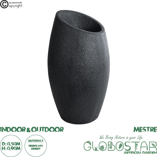 GloboStar Artificial Garden Mestre Κασπώ Πολυεστερικό Μαύρο 50x50x90εκ.
