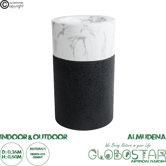 GloboStar Almudena Κασπώ Πολυεστερικό Μαύρο με Βάση 36x36x60εκ.