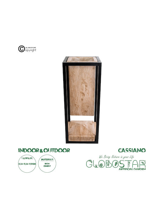 GloboStar Cassiano Planter Metal Brown with Stand 36x36x90cm.
